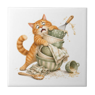 Lustige Katzenküchenfliese Fliese