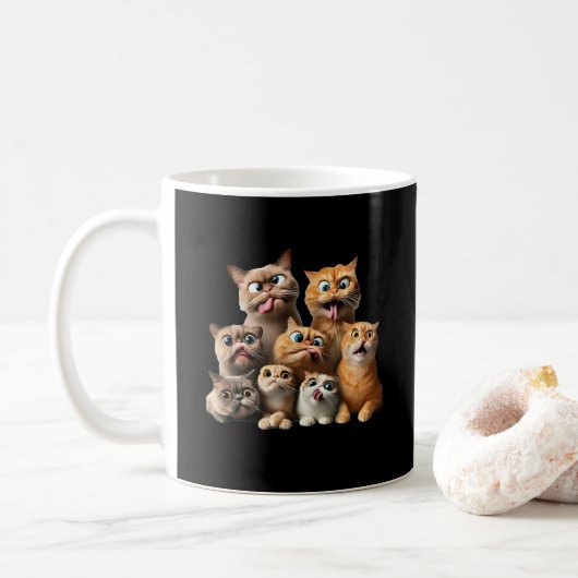 lustige Katzenkunst Kaffeetasse (Mit Donut)