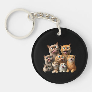 lustige Katzenkunst Schlüsselanhänger