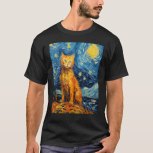 Lustige Katzenkunstmalerei Katzenliebhaber Sternen T-Shirt