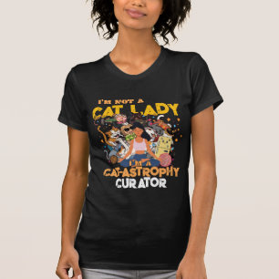 Lustige Katzenlady-Katastrophen-Kuratorin T-Shirt