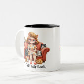 Lustige Katzenlady Mama Kaffeetasse (Vorderseite Links)