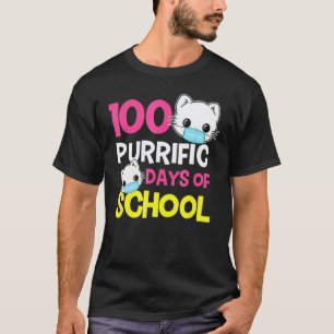 Lustige Katzenmasken 100 Tage Schule Lehrer Junge T-Shirt