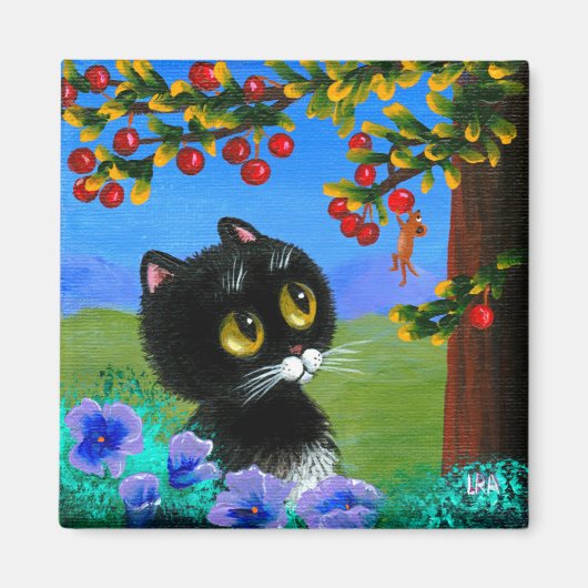 Lustige Katzenmaus Creationarts Magnet (Vorne)