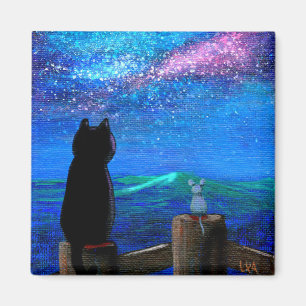 Lustige Katzenmaus Stars Creationarts Magnet