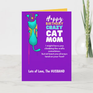 Lustige Katzenmutter-Geburtstag Ehefrau Von Eheman Karte