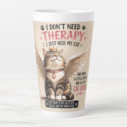Lustige Katzenmutter Latte Tasse (Vorderseite)