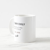 Lustige Katzenmutter personalisierter Becher benut Kaffeetasse (Vorderseite Links)