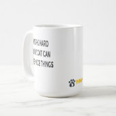 Lustige Katzenmutter-Tasse – Ich arbeite hart, dam Kaffeetasse (Vorderseite Links)