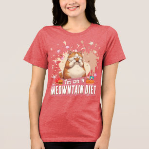 Lustige Katzenwitz-Zitat Süße dicke Katze Katzenfu Tri-Blend Shirt