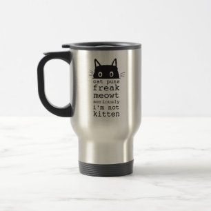Lustige Katzenwitze machen mich Meowt Schwarz Typo Reisebecher