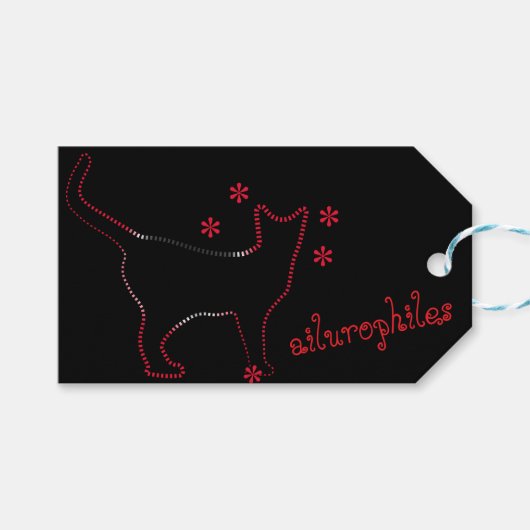 lustige Katzenzeilenkunst , niedliche Line Art Cat Geschenkanhänger (Vorderseite (Horizontal))