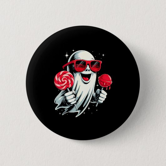 Lustige Kaugummi-Geister – Retro-Kinder-Halloween- Button (Vorderseite)