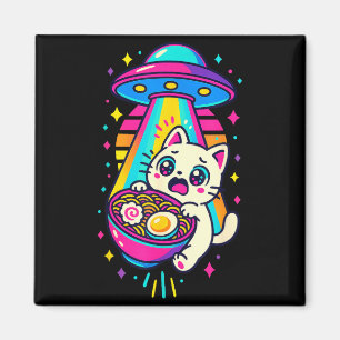 Lustige Kawaii Katze Ramen Ufo Japanische Anime Fr Magnet