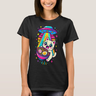 Lustige Kawaii Katze Ramen Ufo japanische Anime Fr T-Shirt