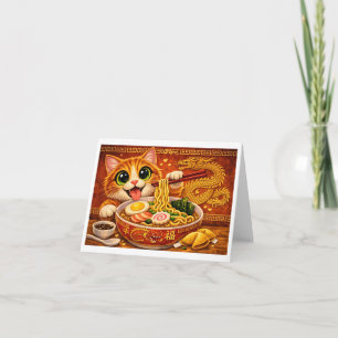 Lustige Kawaii Ramen-Nudel-Katz-Art                Dankeskarte