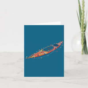 Lustige Kayak-Weihnachtsgrafik-Lichter Liebhaber K Karte