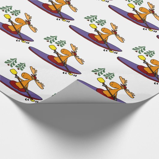 Lustige Kayaking Elche Geschenkpapier (Ecke)