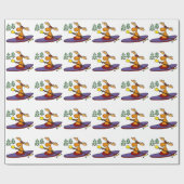 Lustige Kayaking Elche Geschenkpapier (Flach)