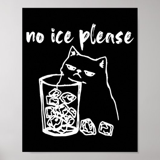 Lustige Keine Eis Bitte Katze Doodle Poster (Vorne)