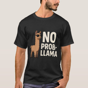 Lustige Keine-Prob-Llama Coole Sonnenbrille Cartoo T-Shirt