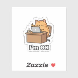 Lustige KI-Katzen-Meme Aufkleber