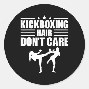 Lustige Kickbox-Kunst für Männer Frauen Kickboxer Runder Aufkleber