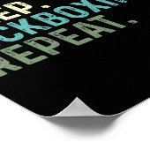 Lustige Kickboxer Essen Schlaf Kickboxen Poster (Ecke)