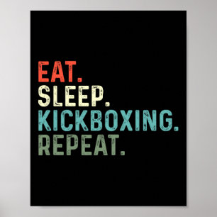 Lustige Kickboxer Essen Schlaf Kickboxen  Poster
