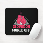 Lustige Kickboxhandschuhe auf der Welt außerhalb d Mousepad (Mit Mouse)