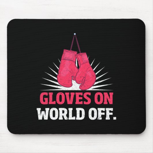 Lustige Kickboxhandschuhe auf der Welt außerhalb d Mousepad (Vorne)