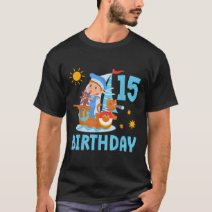 Lustige Kinder 15. Geburtstagsfeier Segelboot Sege T-Shirt