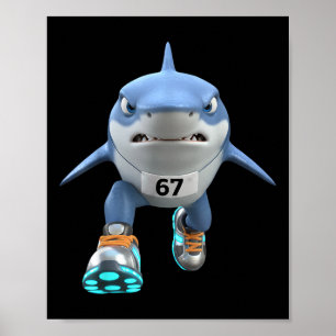 Lustige Kinder 67 Meme Tralalero Tralala Läufer It Poster