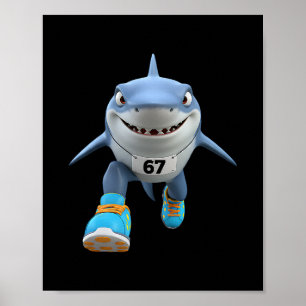 Lustige Kinder 67 Meme Tralalero Tralala Läufer It Poster