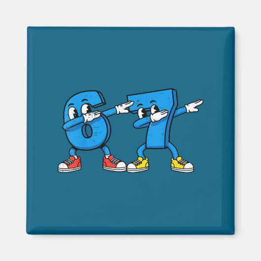 Lustige Kinder 6 7 Meme Dab Zahlen Magnet (Vorne)