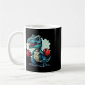 Lustige Kinder boxen Dinosaurier mit Boxhandschuhe Kaffeetasse (Links)