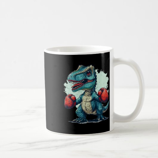 Lustige Kinder boxen Dinosaurier mit Boxhandschuhe Kaffeetasse (Rechts)