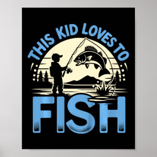 Lustige Kinder Dieses Kind Liebt Angeln Fischen Poster