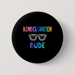 Lustige Kinder Regenbogen Zurück zur Schule Hallo Button