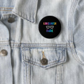 Lustige Kinder Regenbogen Zurück zur Schule Hallo Button (Beispiel)