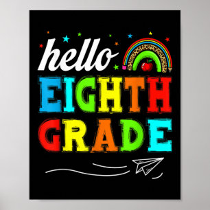Lustige Kinder Schüler Hallo 8. Klasse Lustiger Le Poster