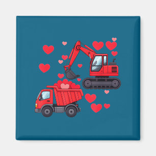 Lustige Kinder Valentinstag Bagger LKW Valentin Magnet