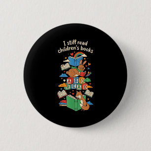 Lustige Kinderbücher lesen, verrückter Buchliebhab Button