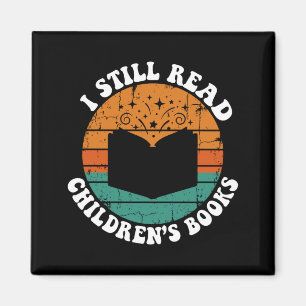 Lustige Kinderbücher lesen vintage retro Männer Magnet