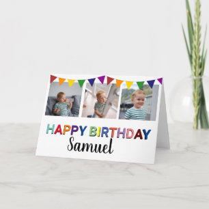 Lustige Kindercollage   Bunte Happy-Birthday-Karte Karte