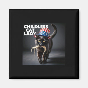 Lustige kinderlose Katzenlady Trump Haar Easy Hall Magnet