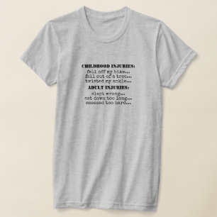 Lustige Kindheit Vs Erwachsensein-Typografie-Zitat T-Shirt