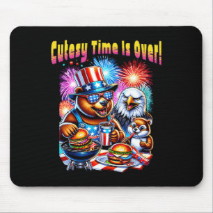 Lustige Kitsch-Zeit Ist Vorbei Patriotische Tiere  Mousepad
