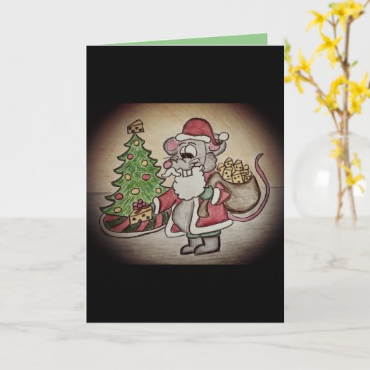 Lustige kitschige Weihnachtskarte mit Santa Karte (Gelbe Blume)