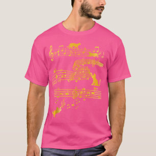 Lustige Kitty Katze spielt Klaviermusiknote als Kl T-Shirt